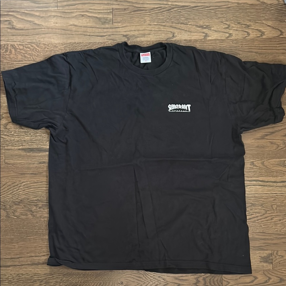 Thrasher Supreme collab Black Short Sleeve Tee